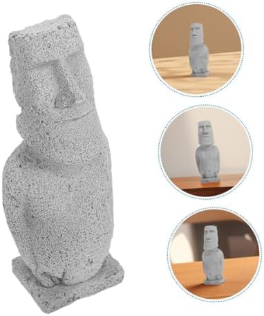 Cabilock 2Pcs Moai Head Statue Figurines
