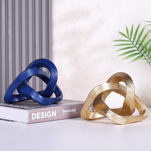 Infinity Knot Sculpture Gold Decor Coffee Table Accent
