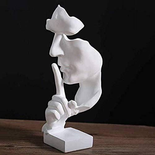 aboxoo Silence is Gold Thinker Statue Modern Resin Sculpture