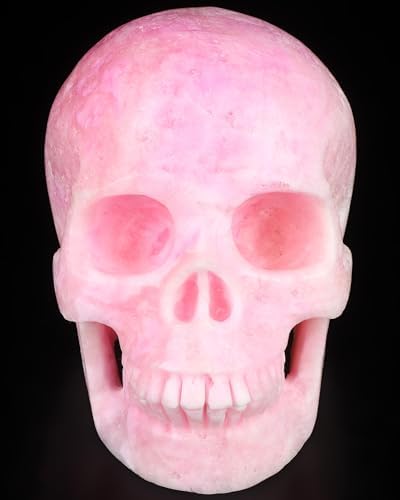 Skullis Pink Aragonite Crystal Skull Sculpture