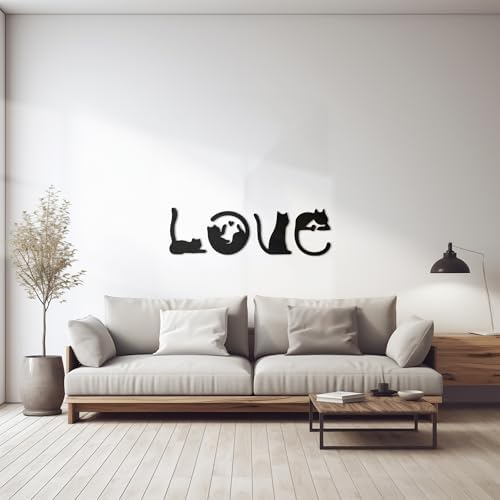4pcs Black Cat Wall Art Love Theme Set