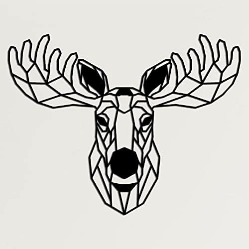 DEKADRON Geometric Moose Head Metal Wall Decor