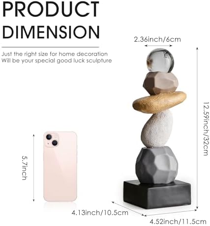 FJS Modern Resin Stone Statue for Living Room Decor