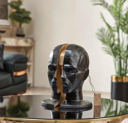 Abstract Male Brain Sculpture Antique Style Head Statue