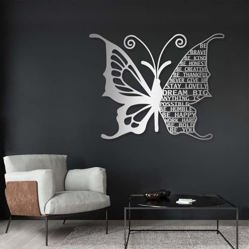 Cadeali Metal Butterfly Wall Art with Quotes