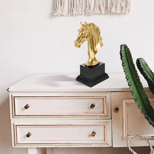 Gatuida Golden Horse Head Statue Sculpture Trophy