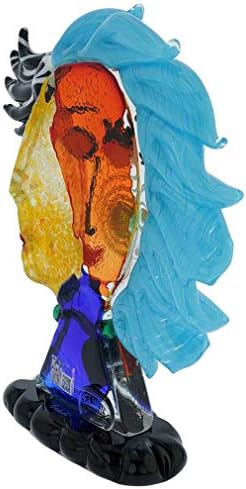 Murano Glass Picasso Head of A Woman with Blue Hair