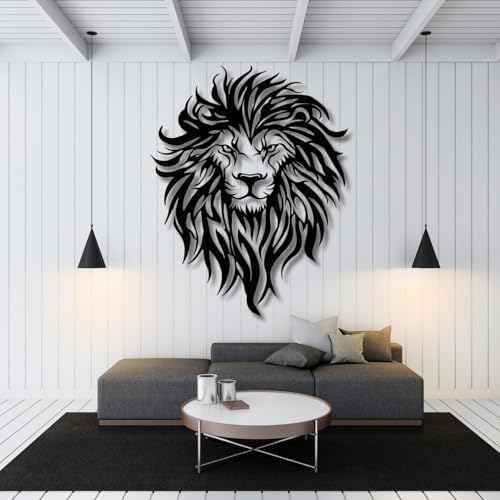 Flewfar Metal Wall Decor Lion Head Unframed