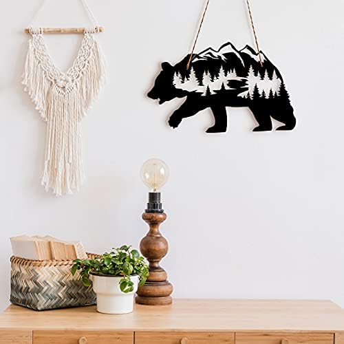 Hotop Metal Bear Wall Art 14x85 Inch Black