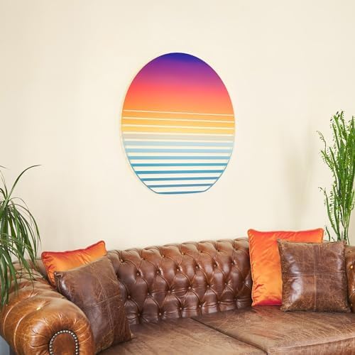 NEODECO Sunset on Sea Metal Wall Sculpture