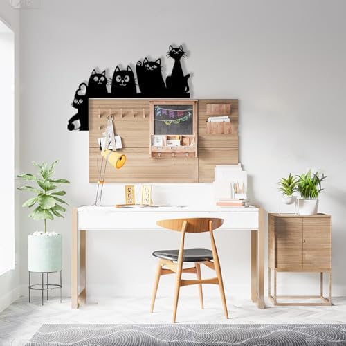 Baitiane Black Metal Wall Art for Cat Lovers