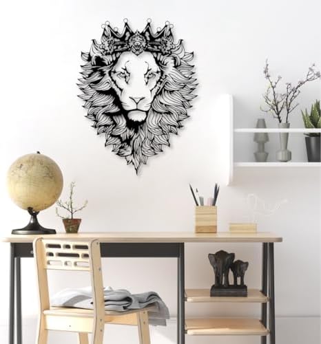 Cadeali Metal Lion Wall Art Decor 39x50 Inches
