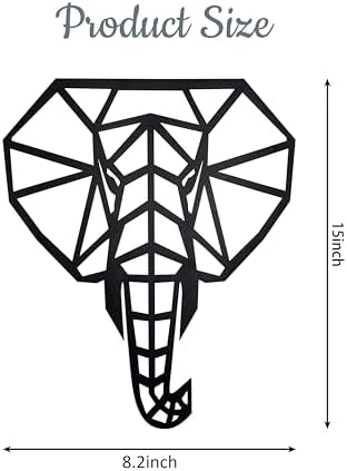 Ecqizer Elephant Wall Art - Modern Home Decor Sculptures Black