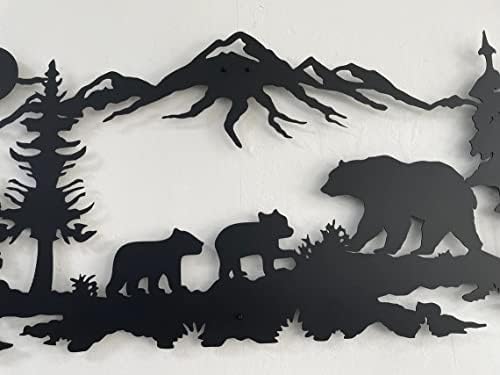 DEKADRON Metal Wall Art Bear Family Sculpture