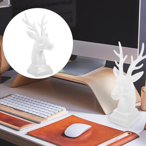 BESPORTBLE Deer Head Ceramic Sculpture Statue