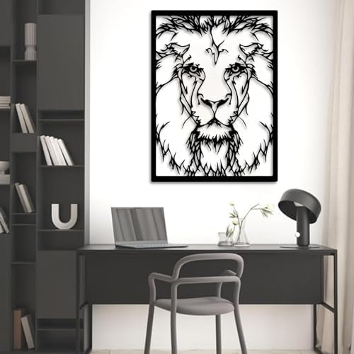 Cadeali Metal Lion Wall Art Sculpture 18x25