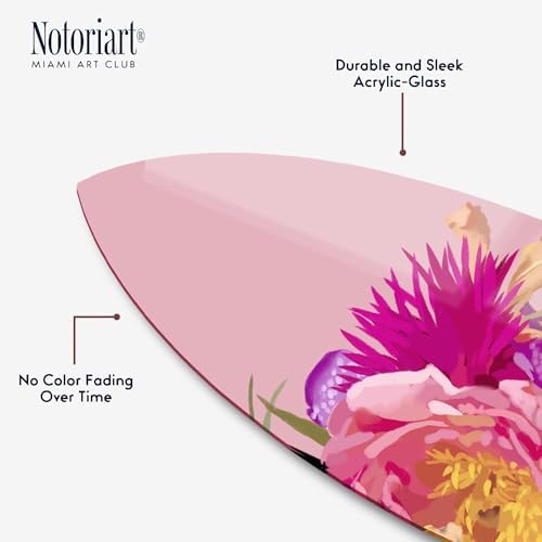 Flower Queen Surfboard II Acrylic Wall Art 15x60