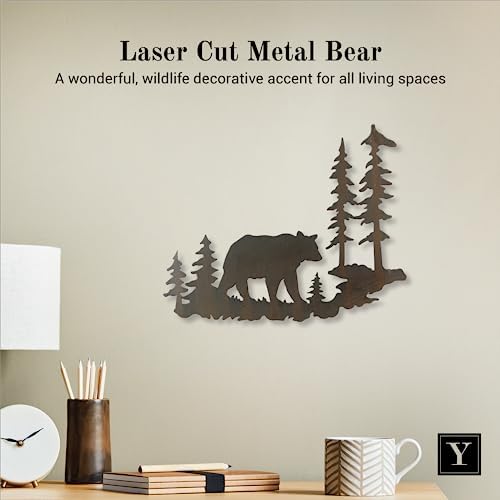 Youngs Inc Laser Cut Metal Bear Wall Art