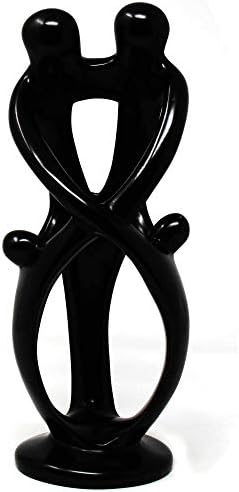 Hand Carved Soapstone Family Sculpture 10 Inch Tall
