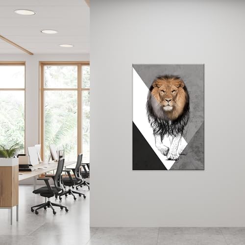 EGD Lion Wall Art Modern Decor Floating Frame