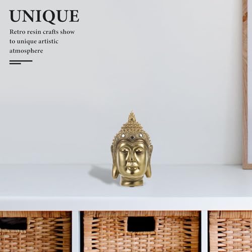LOGOFUN Resin Buddha Head Decor Sculpture