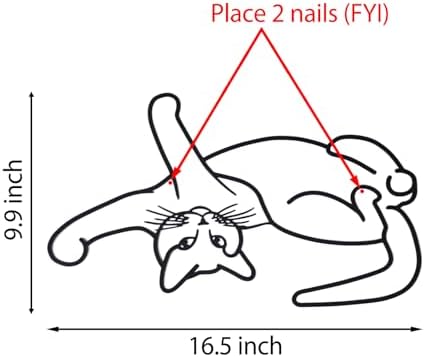 TYLCC Black Metal Cat Wall Art Minimalist Decor