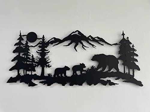 DEKADRON Metal Wall Art Bear Family Sculpture