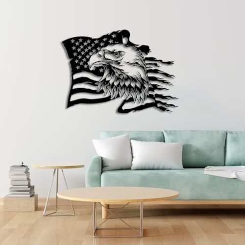 MOSHPY Patriotic Eagle Wall Art for Home Decor