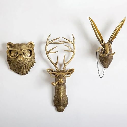 ONERWN Faux Bear Head Wall Decor Sculpture