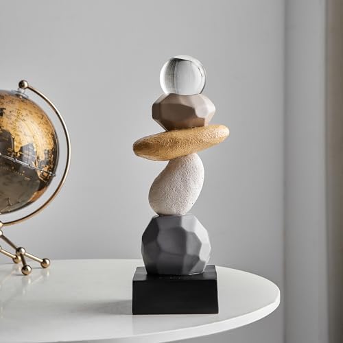 FJS Modern Resin Stone Statue for Living Room Decor