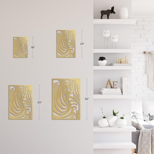 SIGNLEADER 18 Gold Zebra Wall Art Sculpture