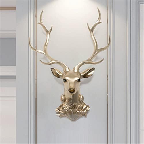 Gold Deer Head Wall Sculpture by YYDX