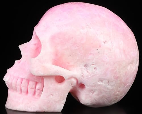 Skullis Pink Aragonite Crystal Skull Sculpture