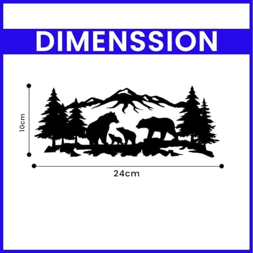 Mountain Bear Family Metal Wall Art - Fade Resistant and Rust Free