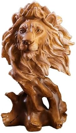 BestAlice Animal Lion Head Sculpture Rustic Home Decor Statue