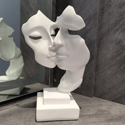 Elegant Couples Kiss Sculpture Abstract Art Decor