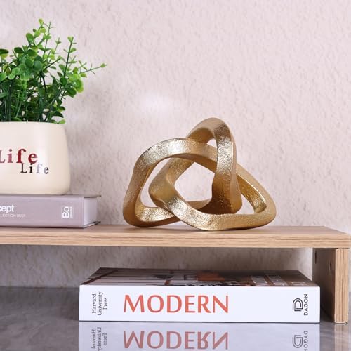 Infinity Knot Sculpture Gold Decor Coffee Table Accent