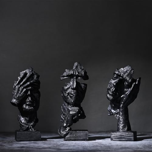 3 Piece Abstract Art Statue Set Modern Home Decor Sculptures