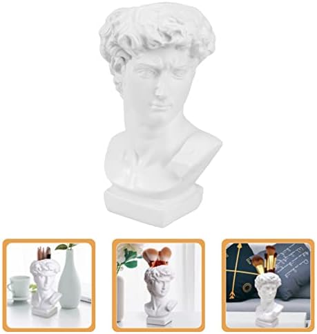 Greek David Bust Statue Resin Head Vase Office Decor