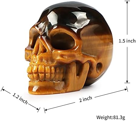 Artistone 2 Inch Tiger Eye Crystal Skull Statue