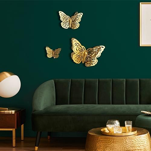 Remenna Gold Butterfly Wall Art Set of 3