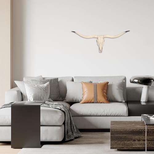 Realistic Longhorn Bull Skull Wall Decor