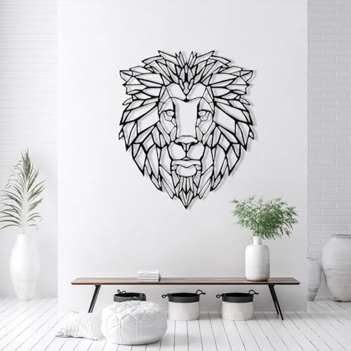Geometric Lion Head Wall Decor Gold
