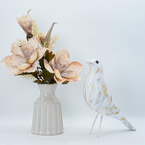 ThriBartLive Mid-Century House Bird Sculpture - Marble Vein White