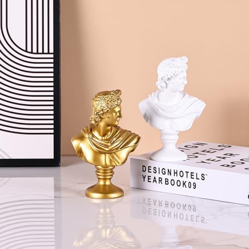 Lccck 6 Inch White Apollo Bust Statue Home Decor