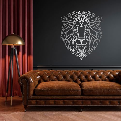Geometric Lion Head Wall Decor Gold