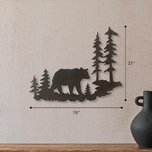 Youngs Inc Laser Cut Metal Bear Wall Art