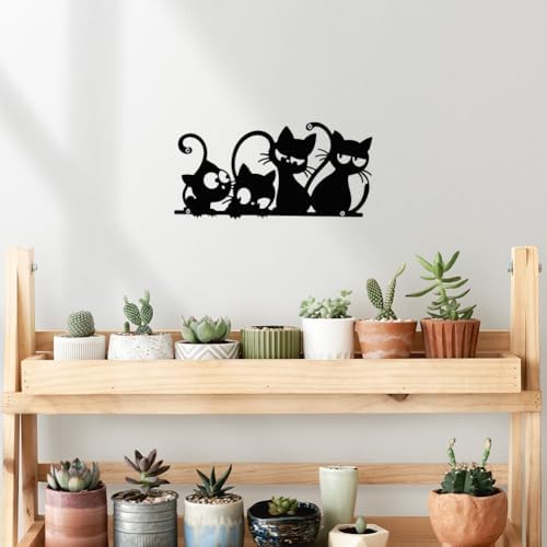 ACRNIGHEET Black Cat Wall Art Decor Sculpture