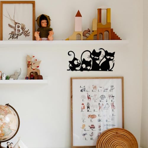 ACRNIGHEET Black Cat Wall Art Decor Sculpture