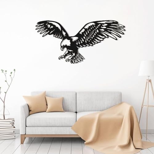 Eagle Metal Wall Art - 236 x 115 Black Sculpture